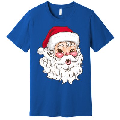 Vintage Santa Claus Head Cute Holiday Season Christmas Gift Funny Gift Premium T-Shirt