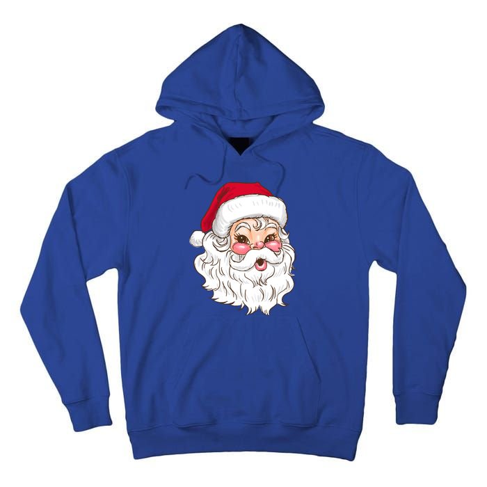 Vintage Santa Claus Head Cute Holiday Season Christmas Gift Funny Gift Tall Hoodie