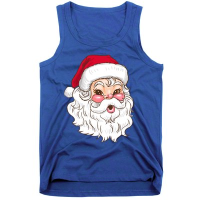 Vintage Santa Claus Head Cute Holiday Season Christmas Gift Funny Gift Tank Top