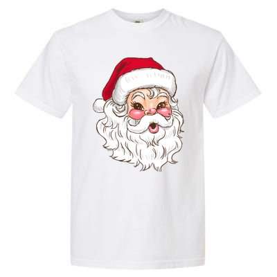 Vintage Santa Claus Head Cute Holiday Season Christmas Gift Funny Gift Garment-Dyed Heavyweight T-Shirt