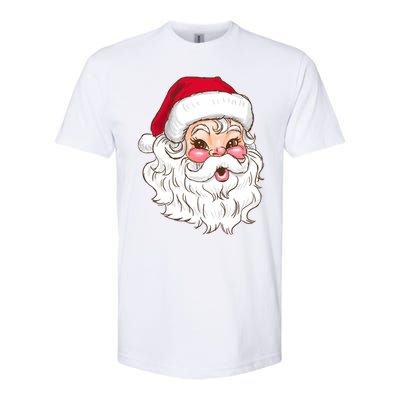 Vintage Santa Claus Head Cute Holiday Season Christmas Gift Funny Gift Softstyle CVC T-Shirt