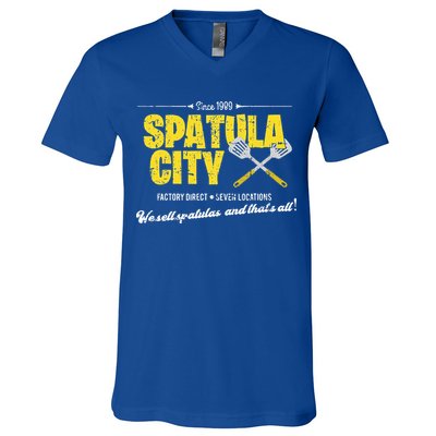 Vintage Spatula City Distressed V-Neck T-Shirt