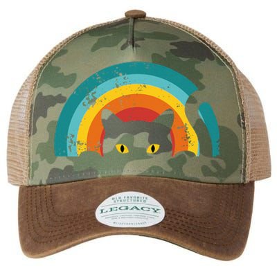 Vintage Style Cat Retro Distressed Cat Legacy Tie Dye Trucker Hat