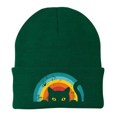 Vintage Style Cat Retro Distressed Cat Knit Cap Winter Beanie