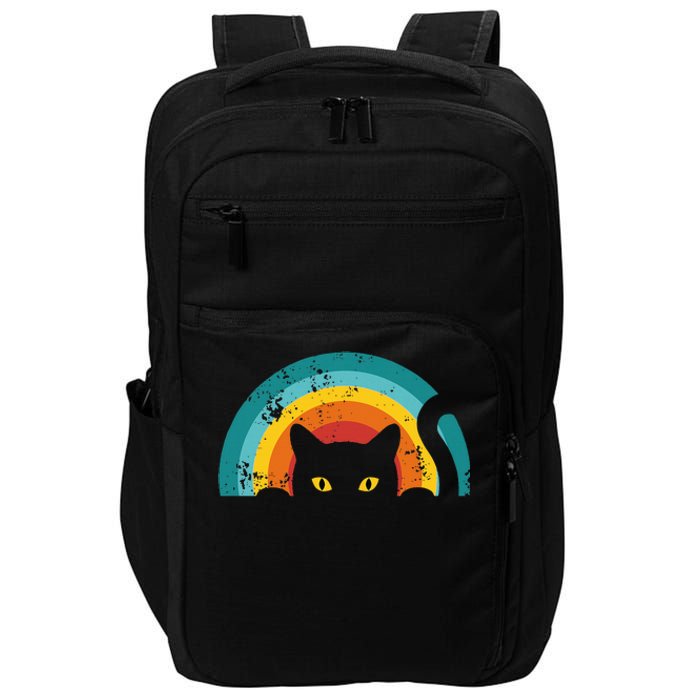 Vintage Style Cat Retro Distressed Cat Impact Tech Backpack