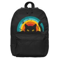 Vintage Style Cat Retro Distressed Cat 16 in Basic Backpack