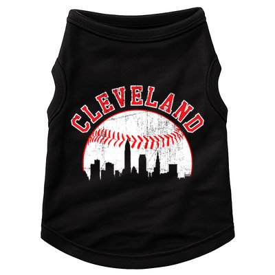 Vintage Skyline Cleveland Baseball Gift Doggie Tank