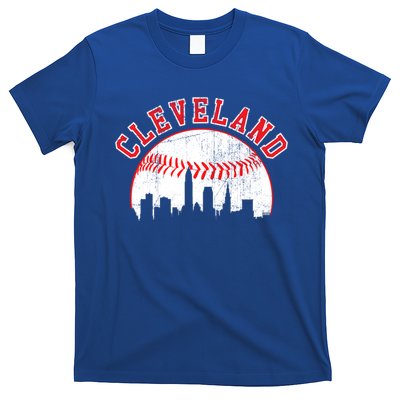 Vintage Skyline Cleveland Baseball Gift T-Shirt
