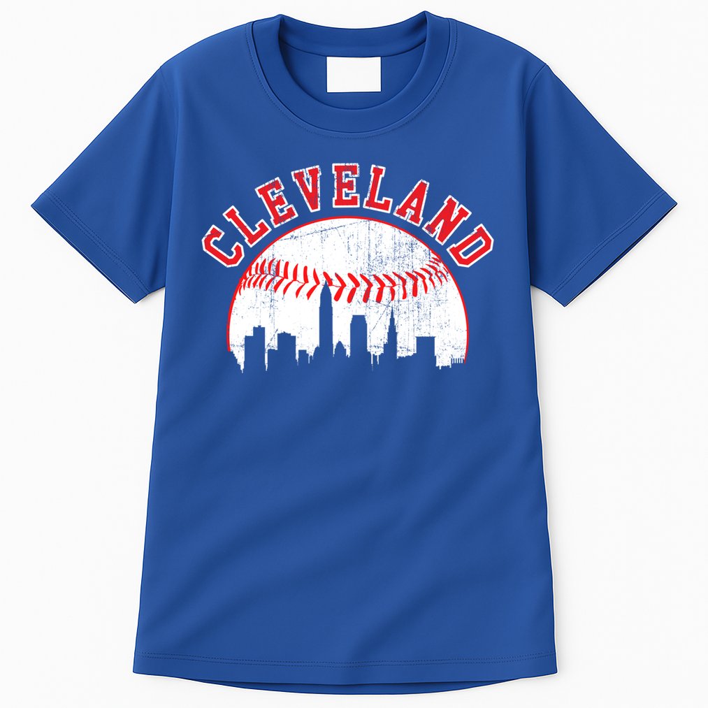 Vintage Skyline Cleveland Baseball Gift Tall T-Shirt