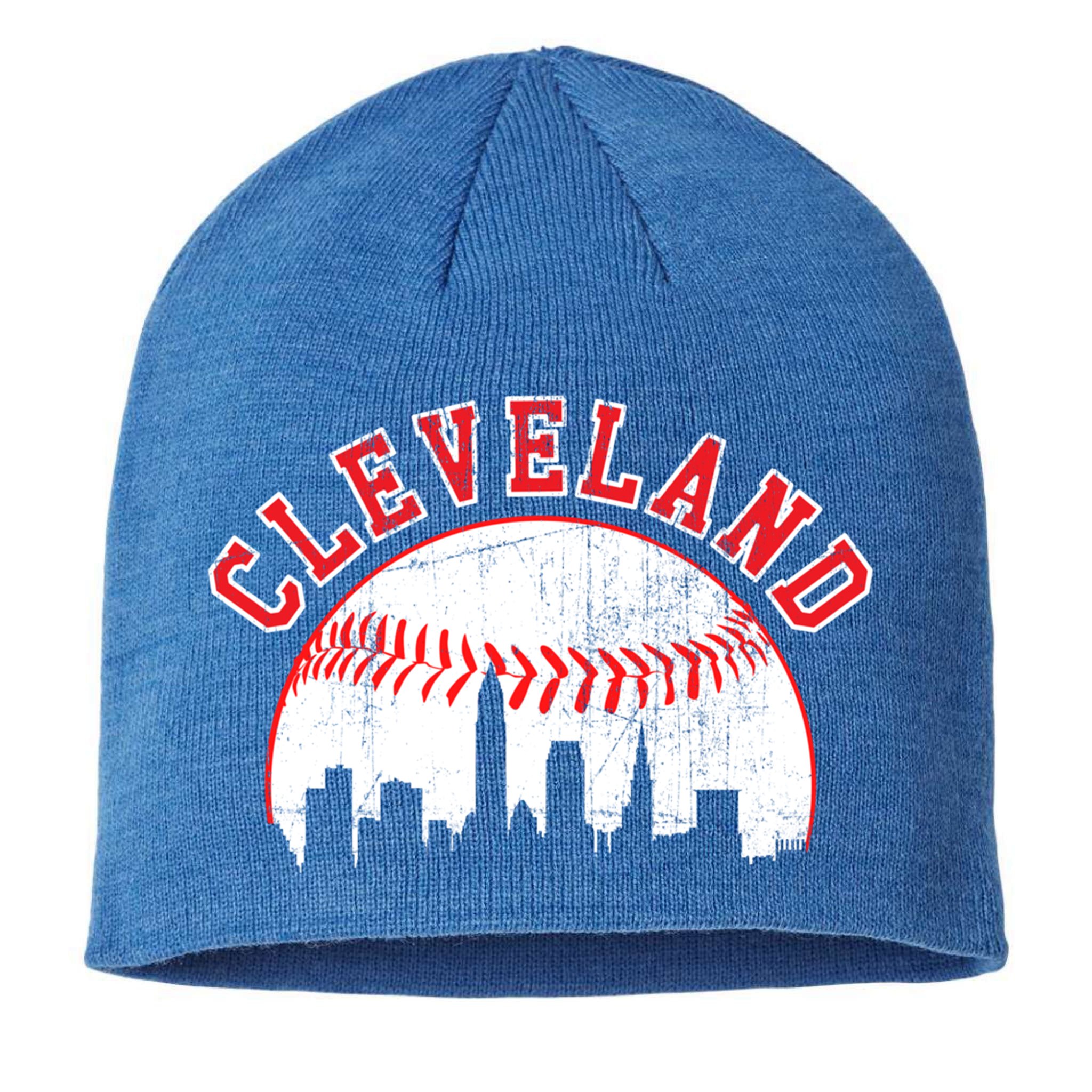 Vintage Skyline Cleveland Baseball Gift Sustainable Beanie
