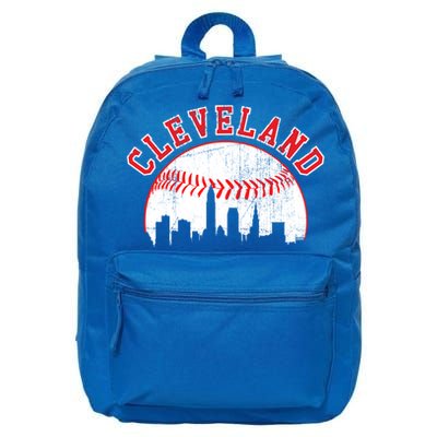 Vintage Skyline Cleveland Baseball Gift 16 in Basic Backpack