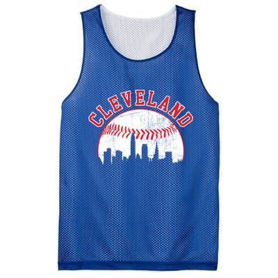 Vintage Skyline Cleveland Baseball Gift Mesh Reversible Basketball Jersey Tank