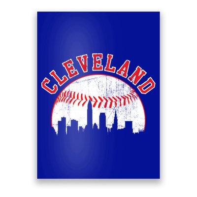 Vintage Skyline Cleveland Baseball Gift Poster
