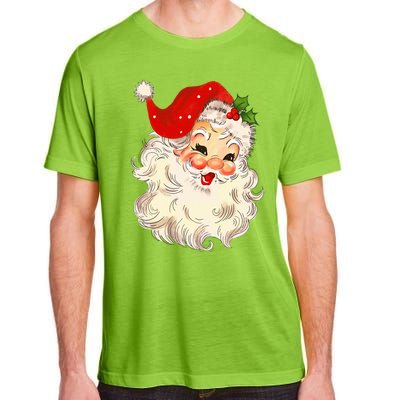 Vintage Santa Claus Face Christmas Xmas Santa Claus Adult ChromaSoft Performance T-Shirt