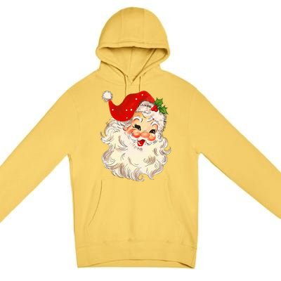 Vintage Santa Claus Face Christmas Xmas Santa Claus Premium Pullover Hoodie