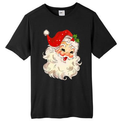 Vintage Santa Claus Face Christmas Xmas Santa Claus Tall Fusion ChromaSoft Performance T-Shirt