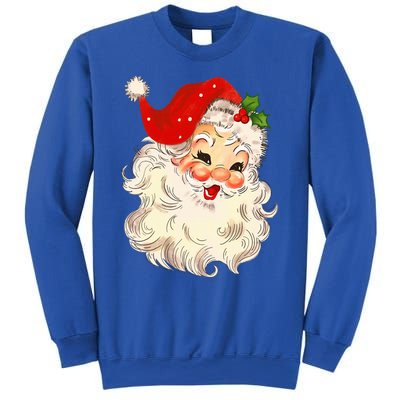 Vintage Santa Claus Face Christmas Xmas Santa Claus Sweatshirt