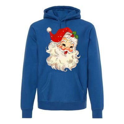 Vintage Santa Claus Face Christmas Xmas Santa Claus Premium Hoodie