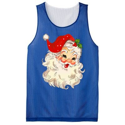 Vintage Santa Claus Face Christmas Xmas Santa Claus Mesh Reversible Basketball Jersey Tank