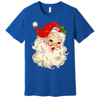 Vintage Santa Claus Face Christmas Xmas Santa Claus Premium T-Shirt