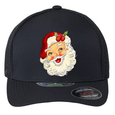 Vintage Santa Claus Face Christmas Xmas Santa Claus  Flexfit Unipanel Trucker Cap