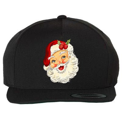 Vintage Santa Claus Face Christmas Xmas Santa Claus  Wool Snapback Cap