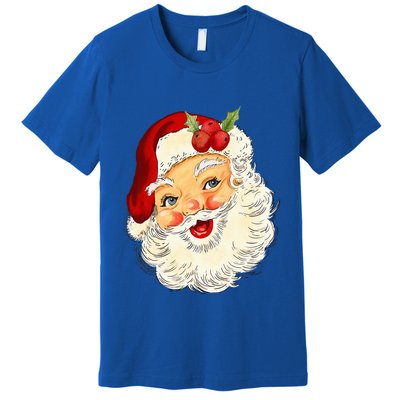 Vintage Santa Claus Face Christmas Xmas Santa Claus  Premium T-Shirt