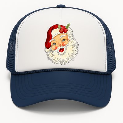 Vintage Santa Claus Face Christmas Xmas Santa Claus  Trucker Hat