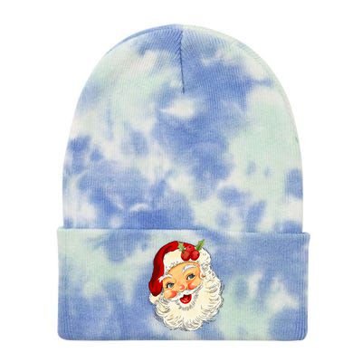 Vintage Santa Claus Face Christmas Xmas Santa Claus  Tie Dye 12in Knit Beanie