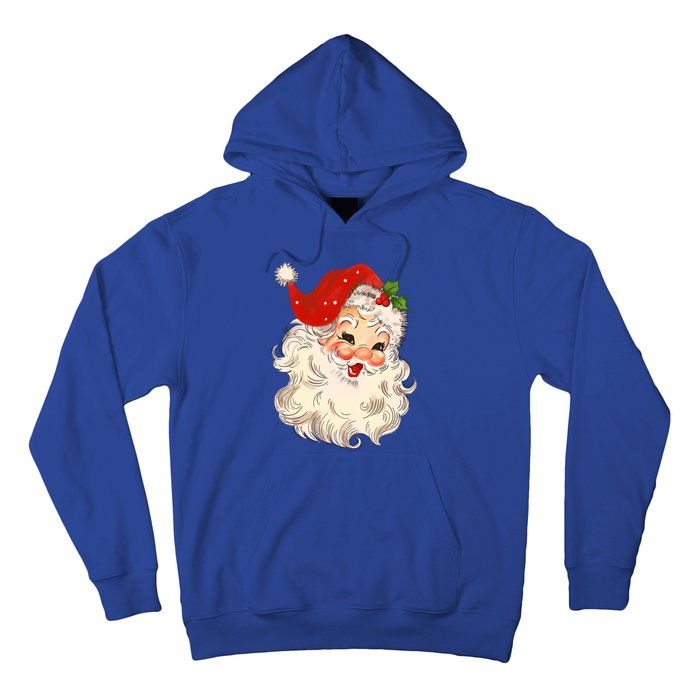 Vintage Santa Claus Face Gift Christmas Xmas Santa Claus Gift Hoodie