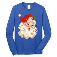 Vintage Santa Claus Face Gift Christmas Xmas Santa Claus Gift Long Sleeve Shirt