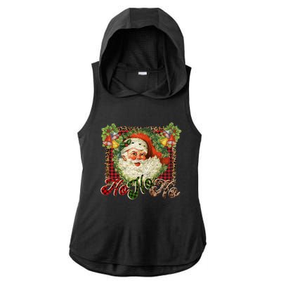 Vintage Santa Claus St Nicholas Old Fashioned Christmas Gift Cool Gift Ladies PosiCharge Tri-Blend Wicking Draft Hoodie Tank