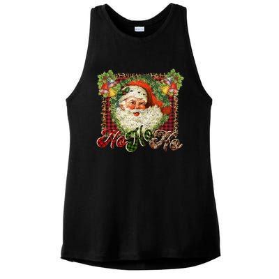 Vintage Santa Claus St Nicholas Old Fashioned Christmas Gift Cool Gift Ladies PosiCharge Tri-Blend Wicking Tank