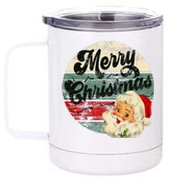 Vintage Santa Claus Merry Christmas Face Old Fashioned 12 oz Stainless Steel Tumbler Cup