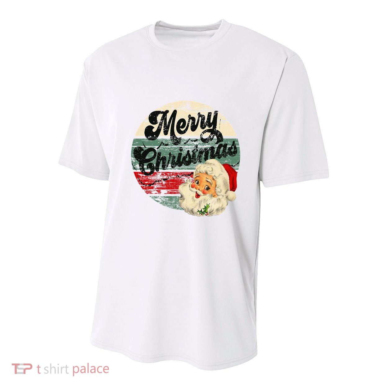 Vintage Santa Claus Merry Christmas Face Old Fashioned Youth Performance Sprint T-Shirt