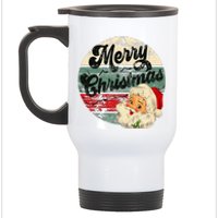 Vintage Santa Claus Merry Christmas Face Old Fashioned Stainless Steel Travel Mug