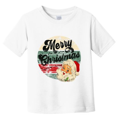 Vintage Santa Claus Merry Christmas Face Old Fashioned Toddler T-Shirt