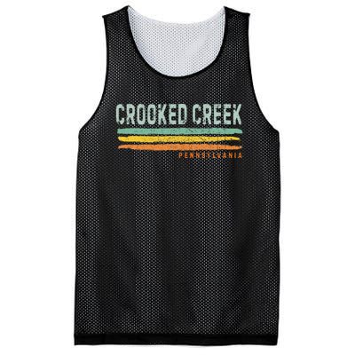 Vintage Stripes Crooked Creek Pa Mesh Reversible Basketball Jersey Tank