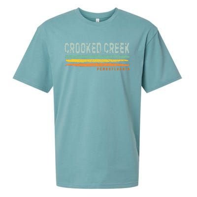 Vintage Stripes Crooked Creek Pa Sueded Cloud Jersey T-Shirt