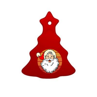 Vintage Santa Claus Christmas Winter Holiday Retro Xmas Gift Ceramic Tree Ornament