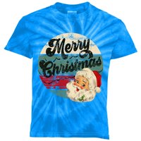 Vintage Santa Claus Merry Christmas Face Old Fashioned Gift Kids Tie-Dye T-Shirt