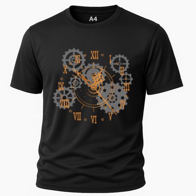 Vintage Steampunk Clock Gears Steampunk Cooling Performance Crew T-Shirt