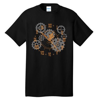 Vintage Steampunk Clock Gears Steampunk Tall T-Shirt