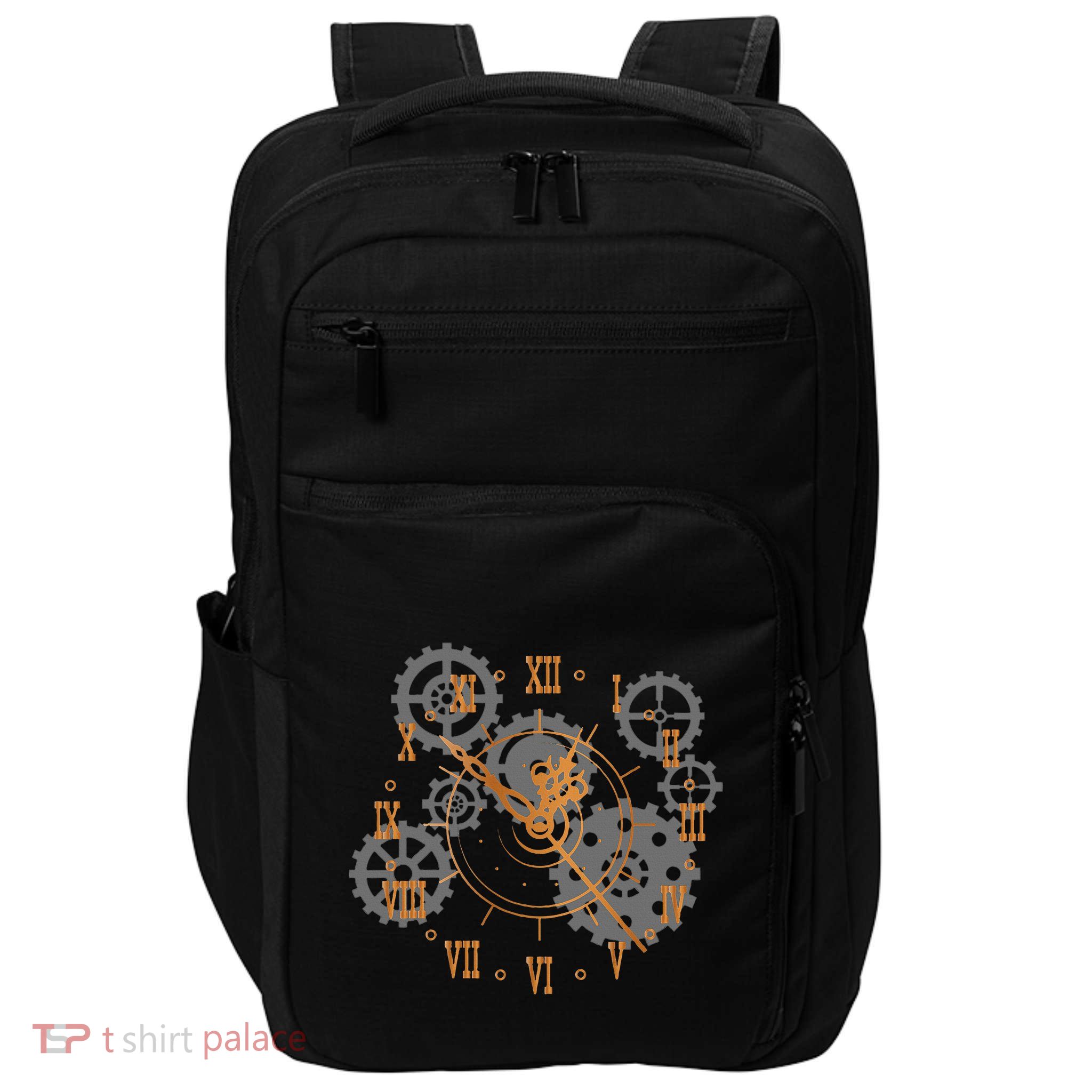Vintage Steampunk Clock Gears Steampunk Impact Tech Backpack