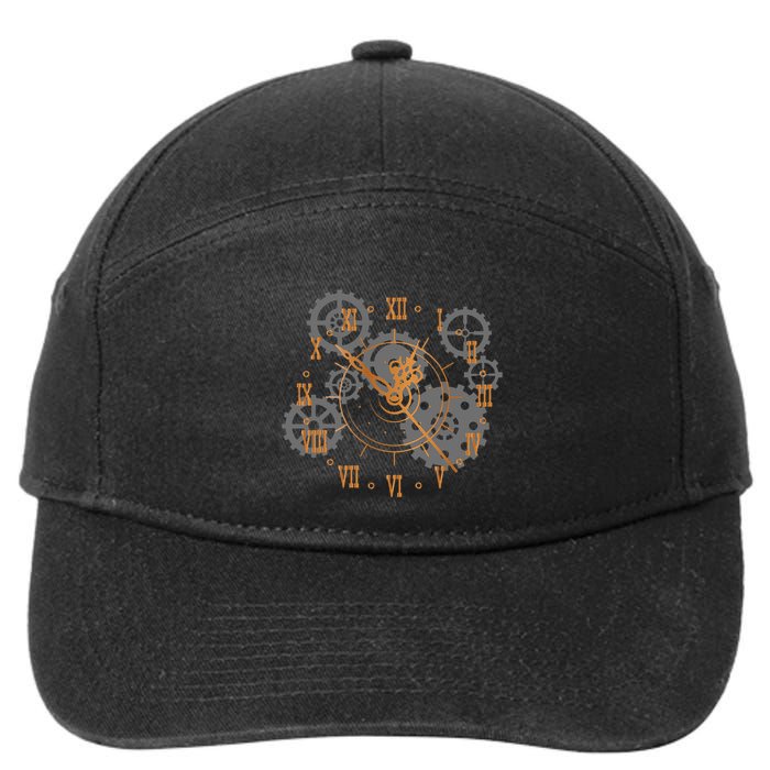 Vintage Steampunk Clock Gears Steampunk 7-Panel Snapback Hat