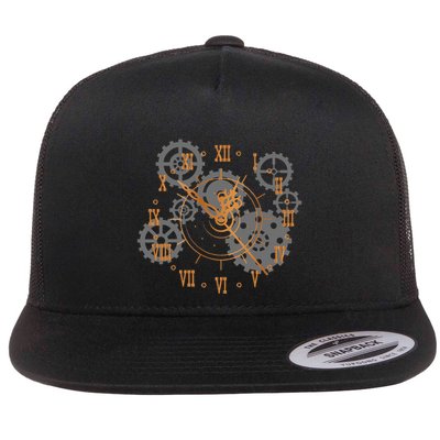 Vintage Steampunk Clock Gears Steampunk Flatbill Hat