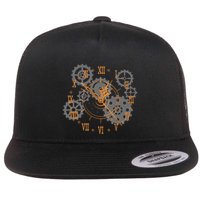 Vintage Steampunk Clock Gears Steampunk Flatbill Hat