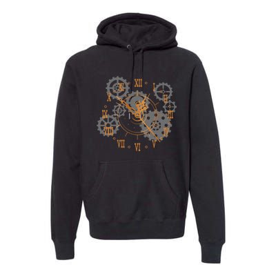 Vintage Steampunk Clock Gears Steampunk Premium Hoodie