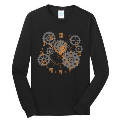 Vintage Steampunk Clock Gears Steampunk Tall Long Sleeve T-Shirt