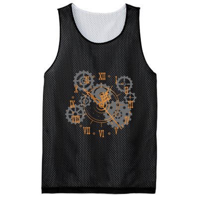Vintage Steampunk Clock Gears Steampunk Mesh Reversible Basketball Jersey Tank